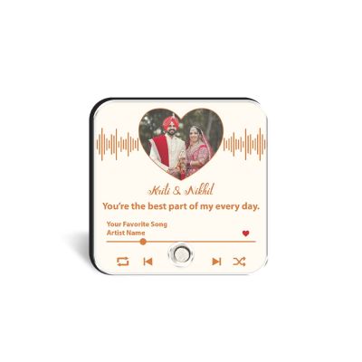 Wedding Gift for Couples Personalized Musical Fridge Magnet with Photo & Song Gift for Bride and Groom Memory Gift for Husband Wife